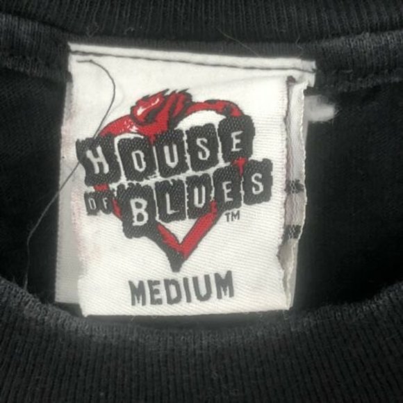House of Blues Orlando T-Shirt Medium Black Heart Flames HOB Com It is Live - Picture 5 of 12
